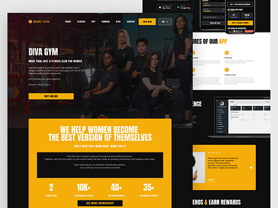 Diva Gym design ui ux website