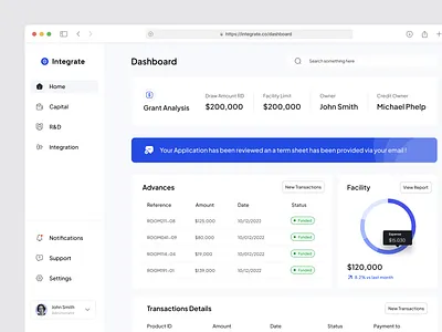 Integrate - Dashboard crm dashboard dashboard finance saas dashboard saas finance