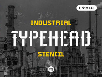 Typehead Font bold design display download font free freebie industrial pixelbuddha stencil typeface typography