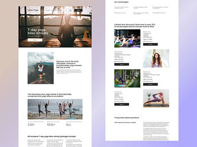 Website: Yoga retreats design graphic design illustration landing typography ui ux