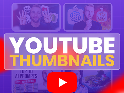 Youtube Thumbnails branding design graphic design illustration logo motion graphics typography youtube thumbnails design