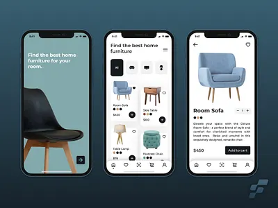 Furniture App UI/UX Design android app application branding design farizelahi furniture graphic design interior ios mobile product sofa ui uiux