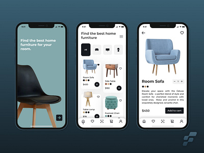 Furniture App UI/UX Design android app application branding design farizelahi furniture graphic design interior ios mobile product sofa ui uiux