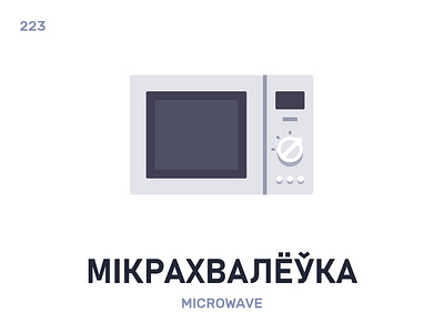 Мікрахвалёўка / Microwave belarus belarusian language daily flat icon illustration vector