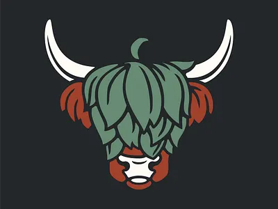 Shorty's Taphouse Logomark beer branding brewery cow design highland hop illustration logo mascot taphouse vector