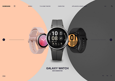 Samsung Watch Web Design design gadgets graphic design innovation samsung tech technology trending ui uiesign uiuxdesign ux webdesign