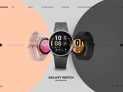 Samsung Watch Web Design design gadgets graphic design innovation samsung tech technology trending ui uiesign uiuxdesign ux webdesign