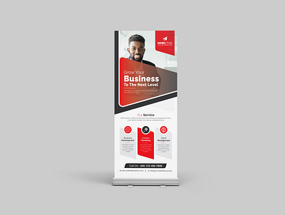 Business Rollup Banner Design 3d animation banner branding brochure design business business banner catalog design corporate flyer design flyer graphic design illustration logo logo design motion graphics poster rollup banner social ui