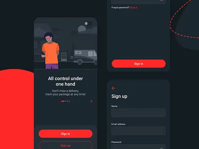 Mobile onboarding/Sign in/Sign up app email verification flat illustration inputs login mobile onboarding registration sign in sign up ui