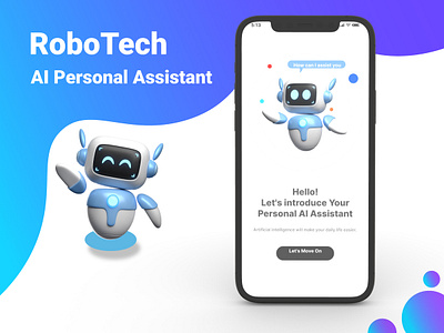 AI Personal Assistant UI Design ai ai personal assistant ui design app assistant design robot ui ux