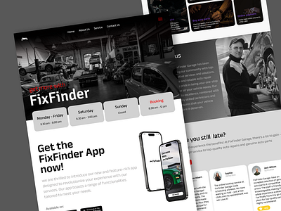 FixFinder Website Design branding car service car service website template ui website design website ui website uiux