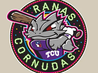 TCU Baseball - Ranas Cornudas Cinco De Mayo Game Crest athletics baseball branding college design football identity logo university