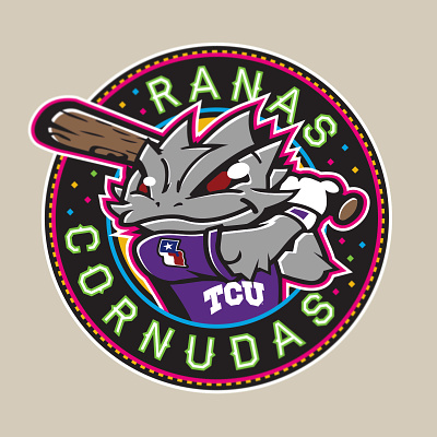 TCU Baseball - Ranas Cornudas Cinco De Mayo Game Crest athletics baseball branding college design football identity logo university