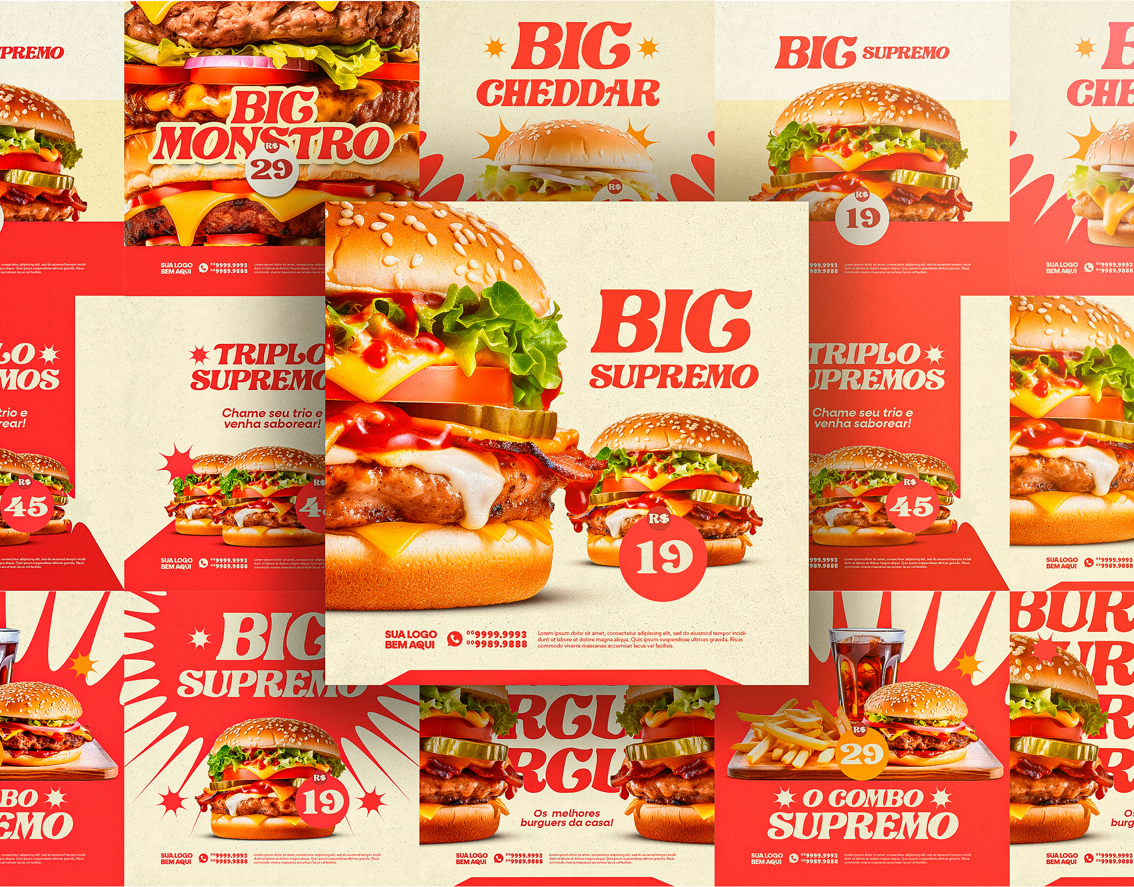 Design for social media BURGER burguer design gráfico fastfood food graphic design hambúrguer restaurant