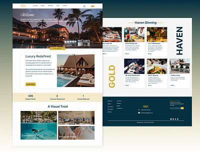 A hotel website design mock up ui ux web design