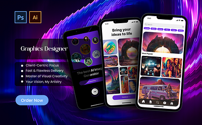 Experties in Creative designs android attractive graphics designer ios ui design uiux web