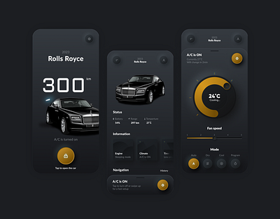 Car Assistant Control App car assistant control clean control dark design interface productdesign ui uiux uiux design uiuxdesign ux uxdesign