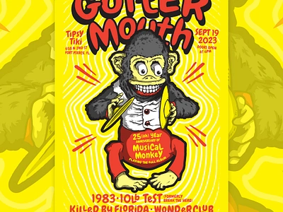 Guttermouth Gig Poster band brand branding chimp design illustration logo monkey poster print