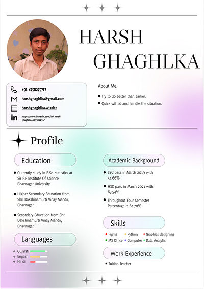 A Resume Design or CV for Fresher. cv design graphic design illustration resume ui