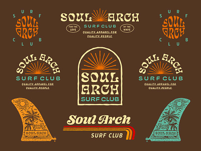 Soul Arch Surf Club branding design identity illustration logo surf type typography