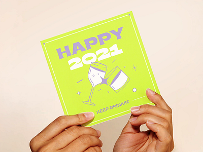 Happy 2021 art design hand drawn happy new year illustration