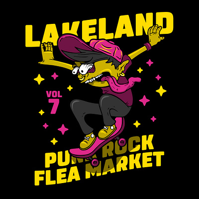 Lakeland Skateboarder brand branding design fink illustration logo print punk skate skateboard