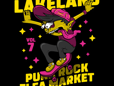 Lakeland Skateboarder brand branding design fink illustration logo print punk skate skateboard