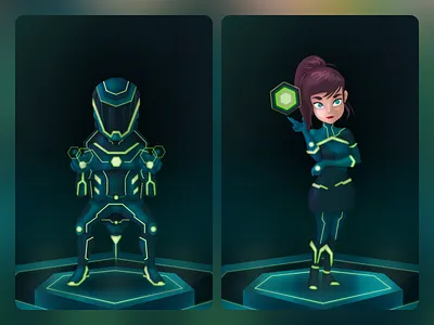 'For Yesterday' Board Game - Character design aurora boreal