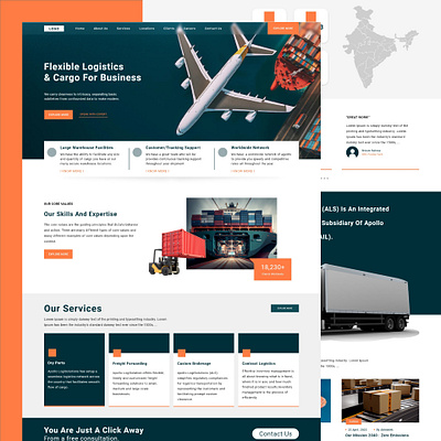 Landing Page for Logistics Services design logistics ui ux webdesigning website