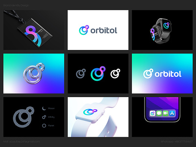 Modern, Futuristic, Space, Research, Web3 Logo & Brand Identity abstract logo brand guidelines brand identity branding corporate identity futuristic gradient logo identity design letter logo logo logo design logo designer logotype modern modern logo moon planet research space logo web3