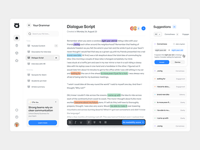 Bearly - AI Writing Assistance admin ui ai ai tools analytics analytics app crm dashboard data visualization editor email emails collaboration input leads mailbox management marketing message product design saas templates