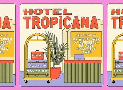 Hotel Tropicana graphic design illustration