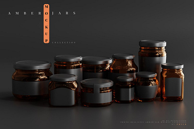 Amber Jars Mockup Collection storage mockup