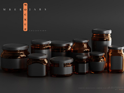 Amber Jars Mockup Collection storage mockup