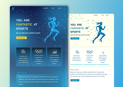 Landing page for ATHLX blue landing page landing page inspiration sport ui visual design webdesign