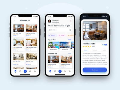 Travel App flight booking nature restaurant tour travel app ui kit