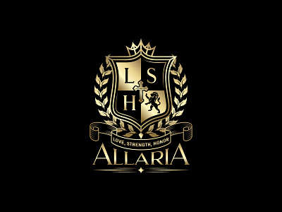 Heraldic logo design for ALLARIA brand design branding design graphic design heraldic icon logo luxurious vector
