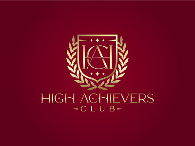 Luxurious logo design for HIGH ACHIEVERS CLUB brand brand design branding design graphic design heraldic logo luxurious monogram vector