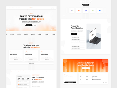 Qupe Template - Landing Page homepage landing page landingpage saas saaslanding ui ux website