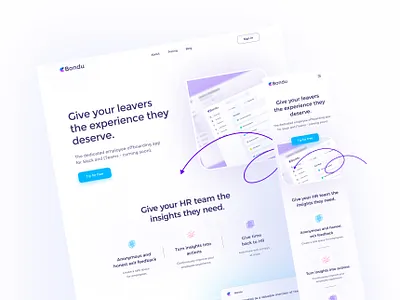 Bondu offboarding product web design app corporate design digital minimal product tech ui uidesign ux web