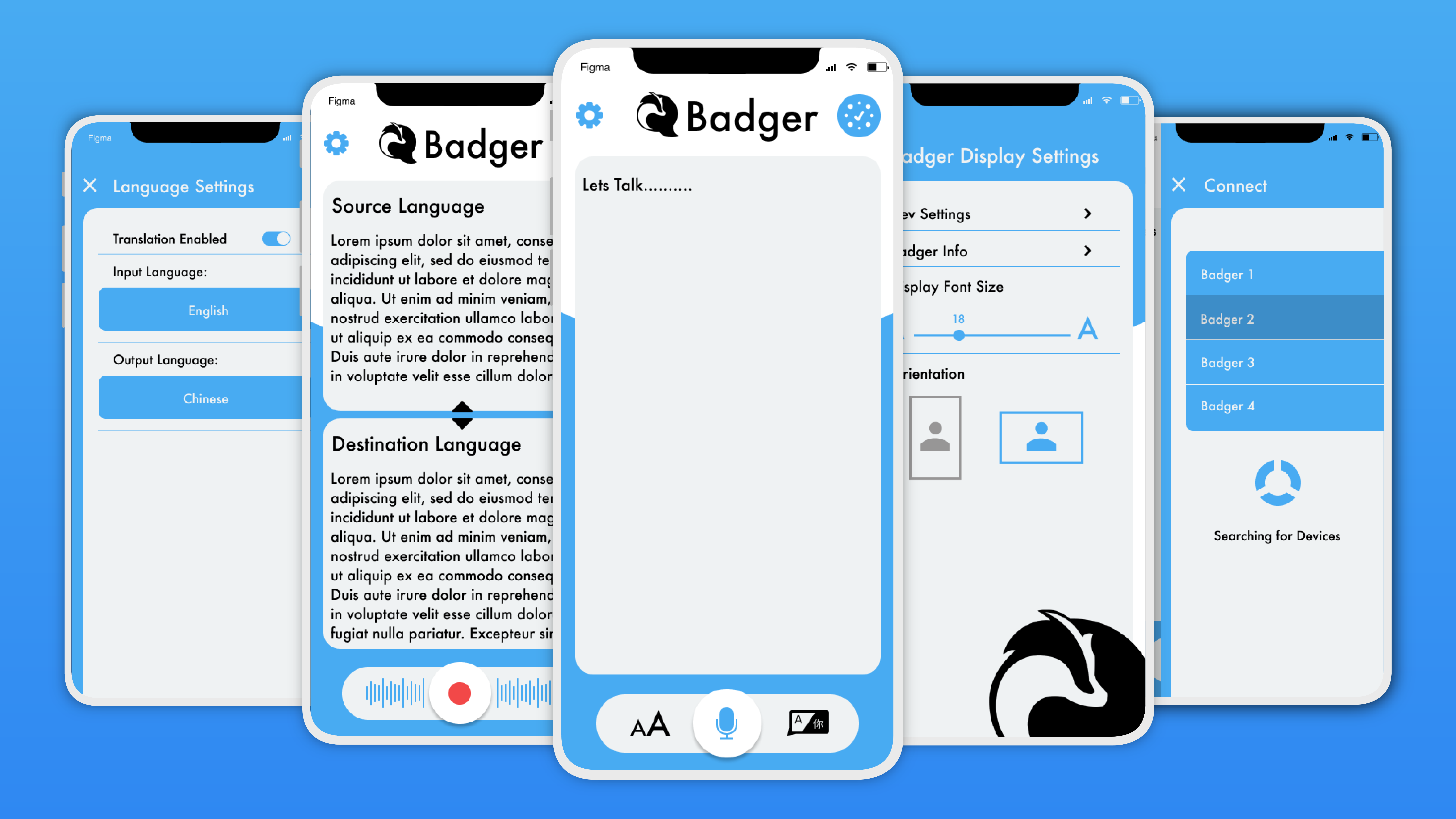 Badger - Display your Words in Real Time app branding closed captioning design logo medical subtitles translate ui