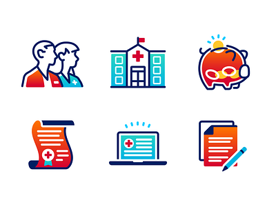 Healthcare icons branding icons illustration work in progress