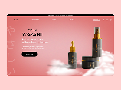 Hero Banner for Beauty brand landing page beauty design interface landing self care ui