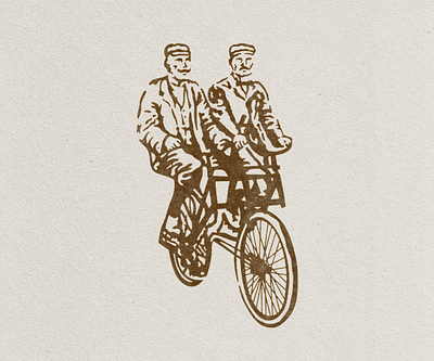 Mustache Dudes bicycle design ephemera illustration