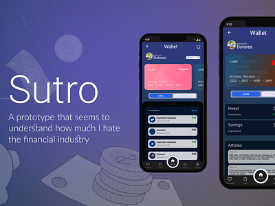 Sutro: a mobile bank app concept animation app banking app branding design graphic design illustration logo mobile app ui ux vector