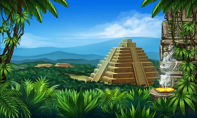 Background Animation design for the online slot "Ikitan's Quest" animation animation art animation design digital art gambling game art game design game designer graphic design mayab slot mayan mayan game motion graphics slot animation slot design slot designer slot game art slot game design