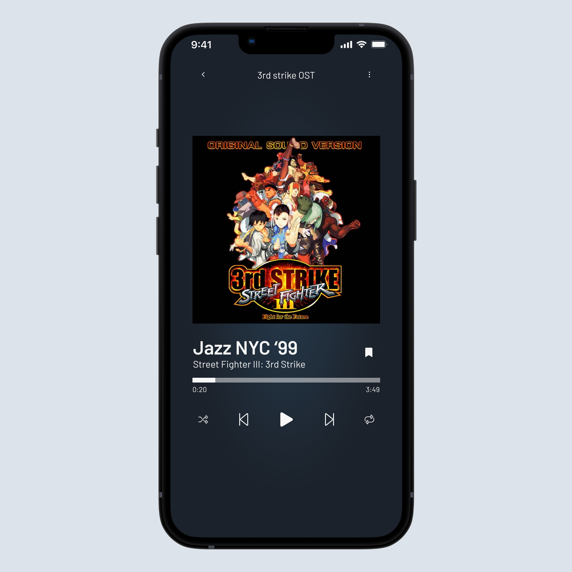 Mobile music player concept app design ui