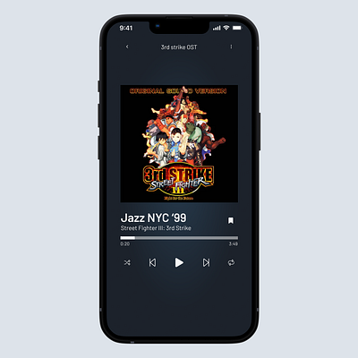 Mobile music player concept app design ui