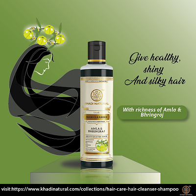 Khadi natural shampoo poster ad branding design graphic design poster