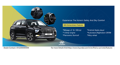 Hyundai Creta car banner ad banner branding design graphic design